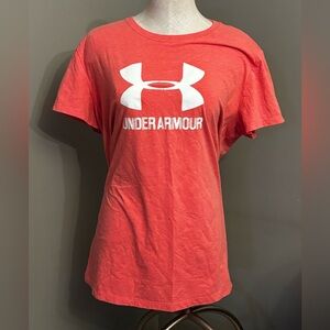 Under Armour Coral Tee with White Logo